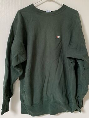 Champion Men's Dark Green Crewneck Sweatshirt
